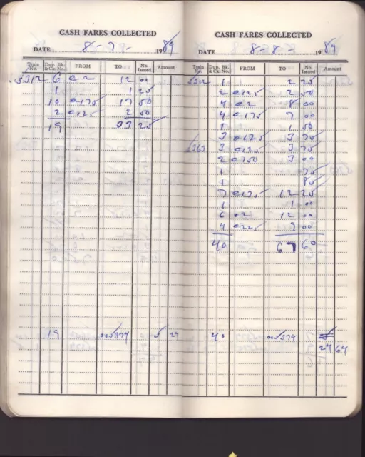 Vintage New York Central System Railroad Cash Fares Collected Long Form 4x8"