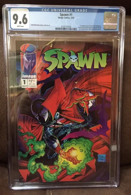 Spawn #1 CGC 9.6 White pages 1st appearance and Origin