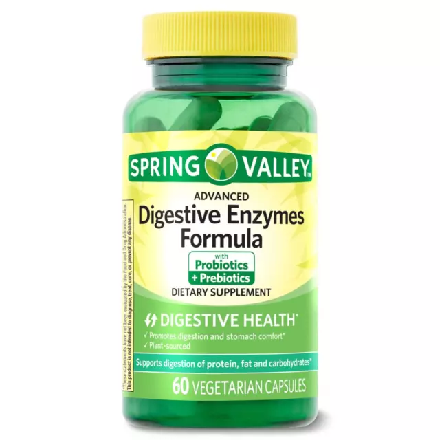 Spring Valley Advanced Digestive Enzymes Probiotics + Prebiotics 60 Count