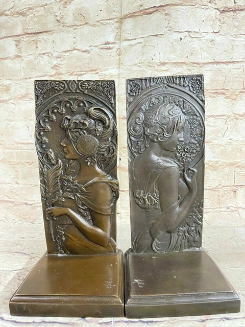Original Milo Bookends Art Nouveau Book Ends Bronze Home Office Decoration Sale