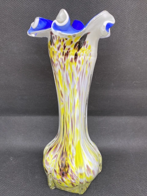 Géranium Bleu Clair - Vase Fleurs - Verre de Murano Millefiori