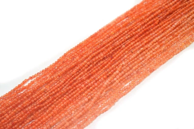 AAA ++ Orange Cornaline 2mm Gemstone Round Smooth Beads 12" Strand Jewelry... 2