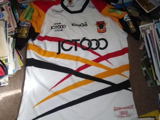 Bradford Bulls Rugby League Home Shirt Adults L Jamie Langley Testimonial 2010