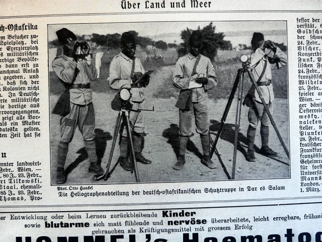1907 Zeitungsdruck 637 Kolonien Schutztruppen Daressalam Ostafrika