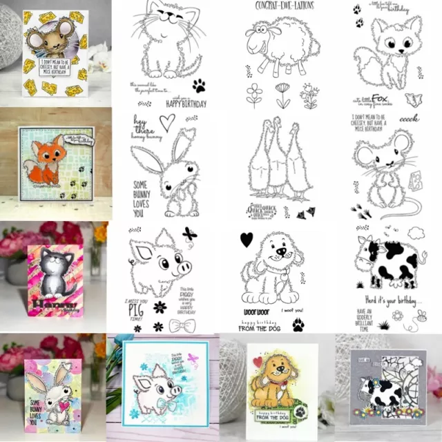 Lovely Cat Dog Animals Metal Cutting Die Stamp Set DIY Scrapbooking Craft Cards