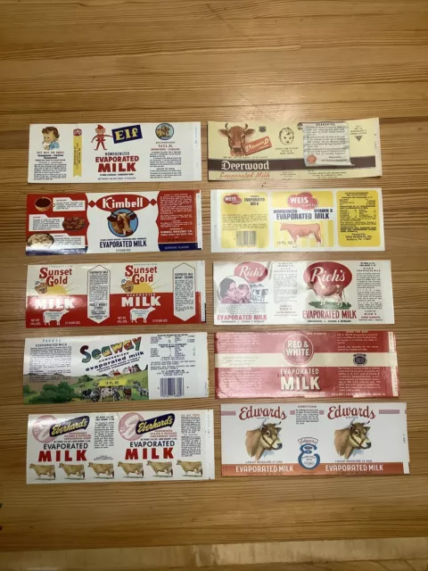 10 Vintage Evaporated Milk Labels. INV-P0975