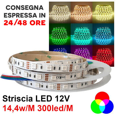 Striscia LED 14,4w/M RGB 12v Professionale 300led/M strip