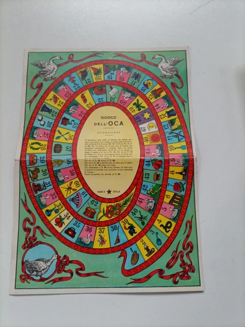 Gioco Dell'oca Marca STELLA SOLO Tabellone Di Carta Vintage Art - Foto 8