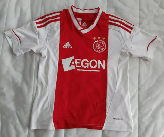 Ajax Amsterdam 2012 - 2013 Home Jersey Adidas Camisa Talla Niños XS Kit de Fútbol Americano