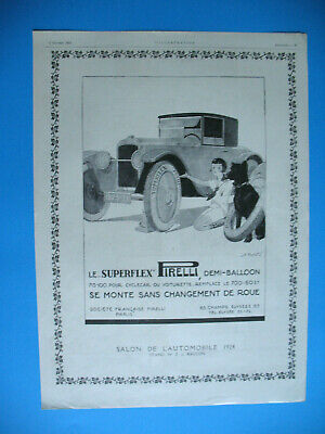 PUBLICITE PIRELLI PNEU DU PIETON TALON PLACE DE LA CONCORDE PARIS DE 1925 AD PUB 