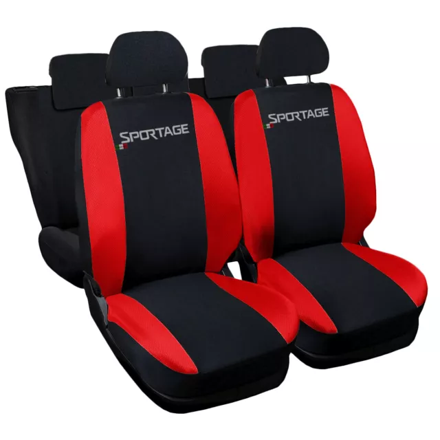 Coprisedili Made In Italy Compatibili Con Sportage Bicolore Nero/Rosso