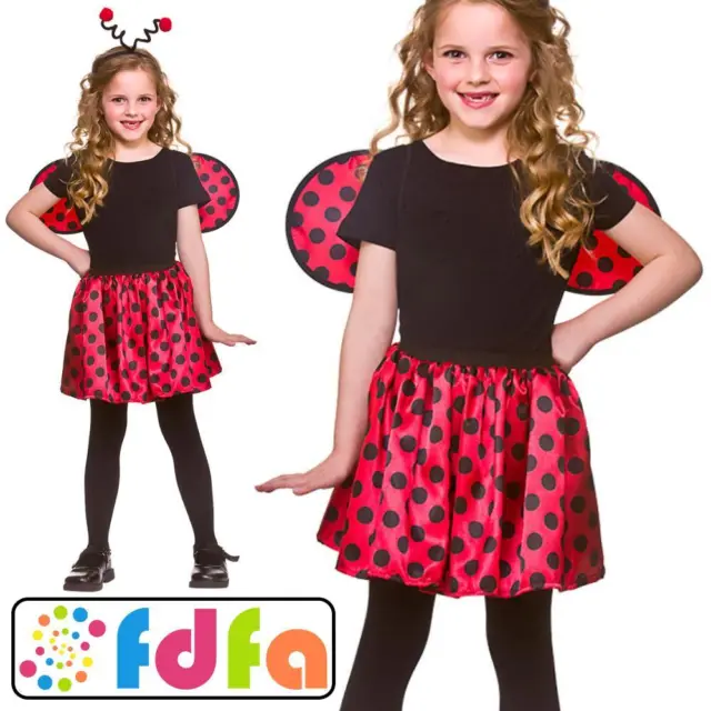 Wicked Ladybird Ladybug Set Childs Girls Kids Fancy Dress Costume