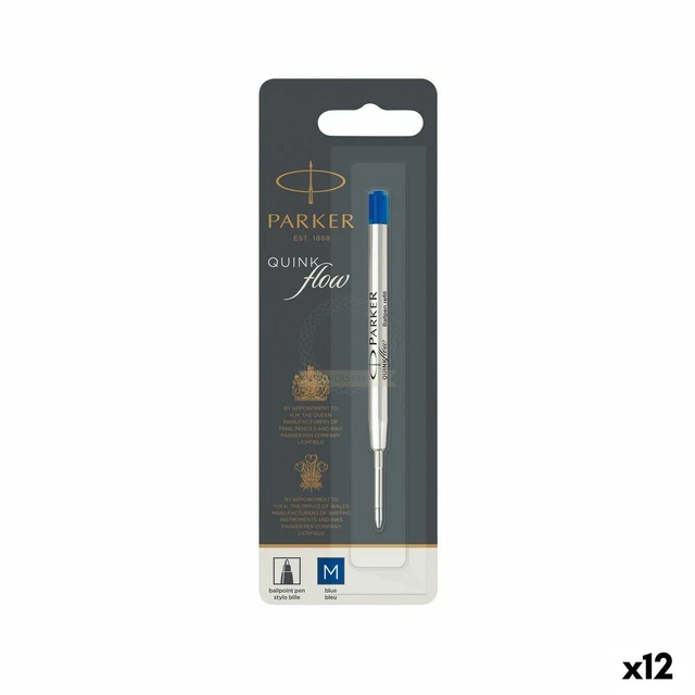 Nachfüllung für Kugelschreiber Parker Quink Flow Blau [12 Stück]