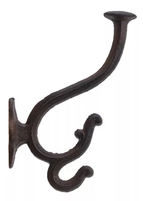 Decorative Triple Wall Hook Cast Iron Coat Hat Scarf Hanger