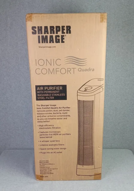 Sharper Image Ionic Comfort Quadra Air Purifier A552 Washable Filter New w/ Box