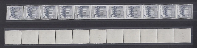 Berlin 532 II RM 11er Streifen mit ugu Nummer Burgen + Schlösser 10 Pf **