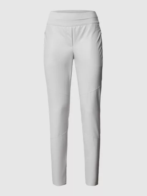 $390 | NWT | Marc Cain Faux Leather Pants Trousers Skinny Leggings Light Grey N1