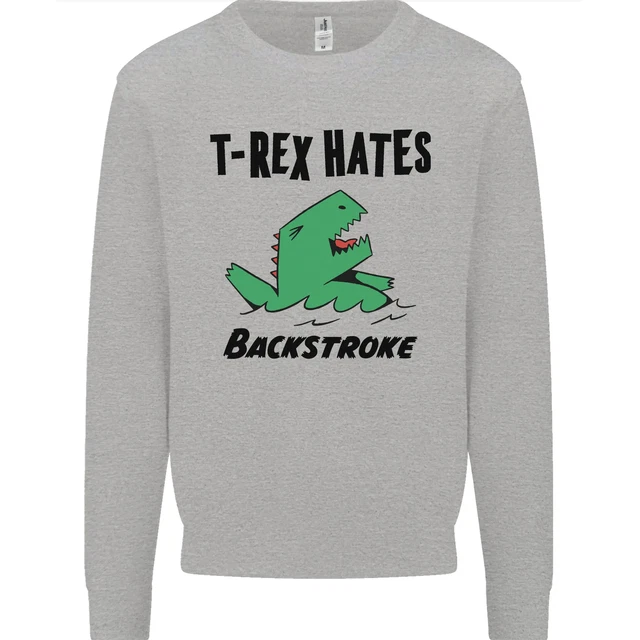 T-Rex Hates Backstroke Funny Swimming Swim Mens Sweatshirt Jumper