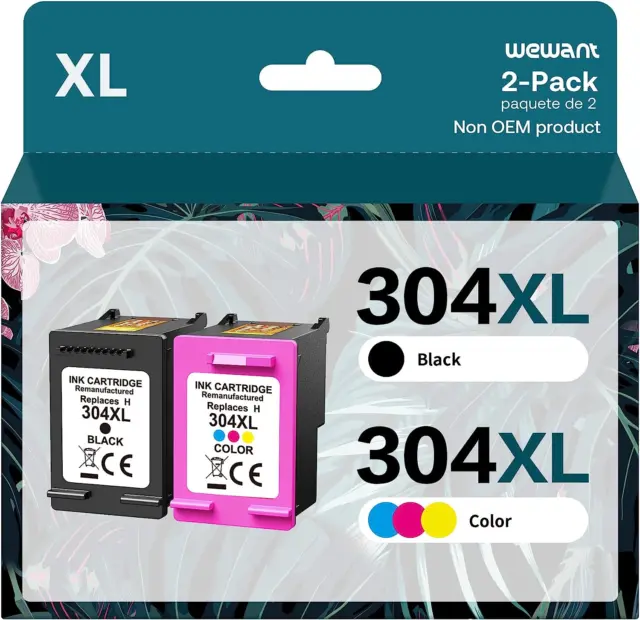 Wewant 304XL Cartucce D'Inchiostro per HP 304 XL Nero E Colore, Ad Alta Capacità