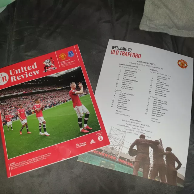 Manchester United v Everton Programme + Teamsheet 02.10.21