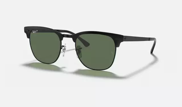 Ray-Ban Clubmaster Metal Polarized Black/Green Classic G-15 51 mm Sunglasses