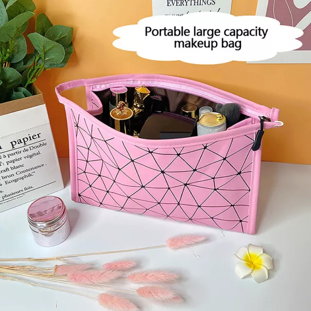 Geometric Diamond Lattice Makeup Bag Portable Storage Bag Toiletry Bag