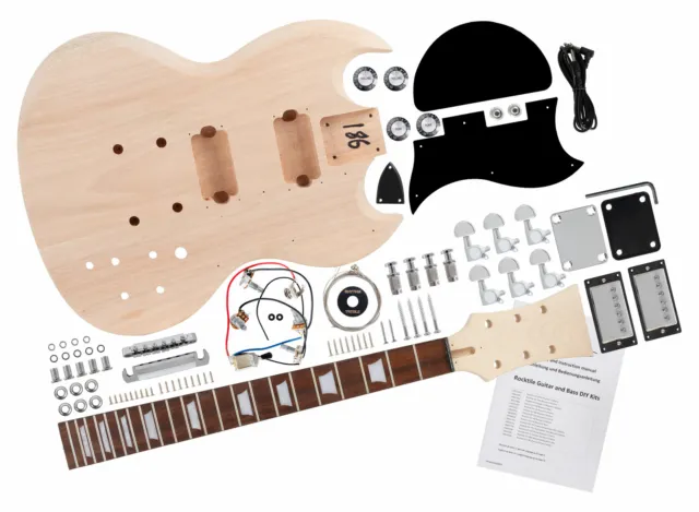 Rocktile Double Cut E-Gitarre Bausatz selber bauen Do It Yourself Kit DIY Set