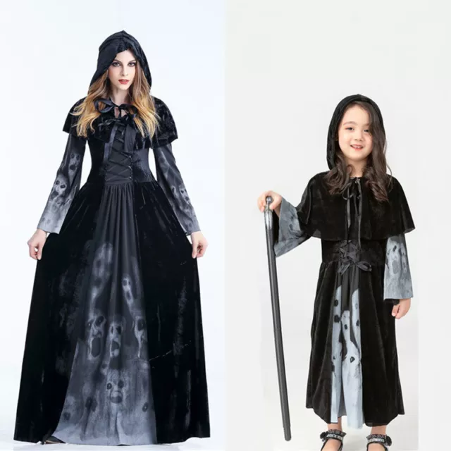 Halloween Witch Costume Cosplay Costume Kids Dress Party Fancy Dress Women
