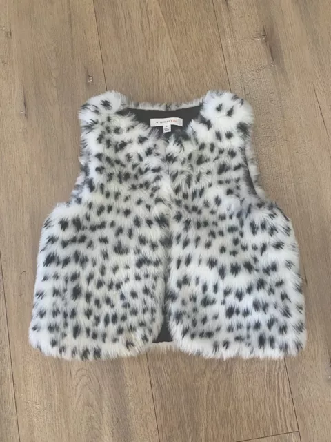 Witchery Kids Girls Fluffy Animal Print Vest Size 4