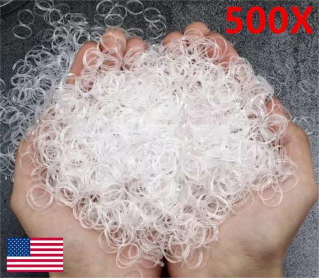 Elastic Hair Rubber Bands 500Pcs Mini Small Clear Ponytail Elastics For Hairs US