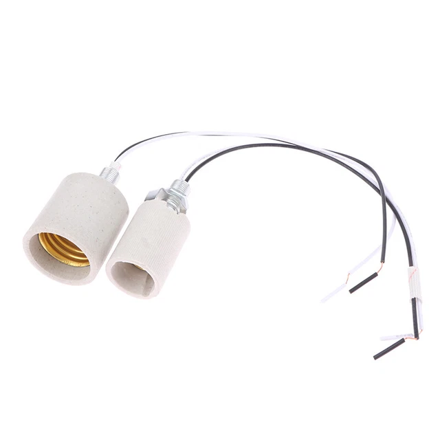 E14/E27 CERAMIC SCREW Lamp Holder LED Light Adapter Round Socket With ...