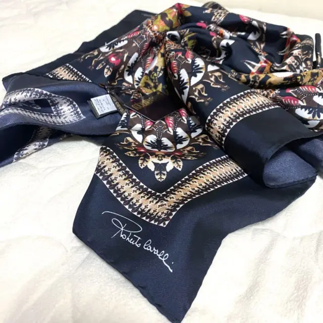 roberto cavalli 100% silk scarf stole silk unused item.