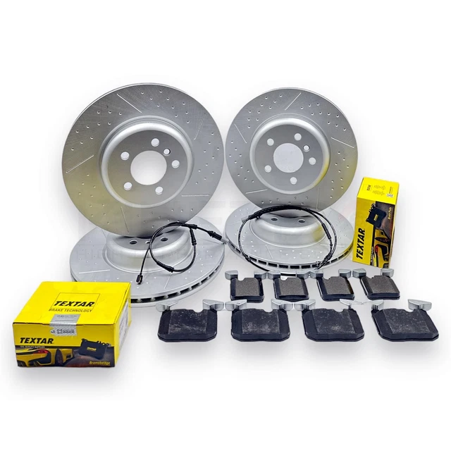 FOR BMW 330I M SPORT F30 FRONT REAR BRAKE DISCS TEXTAR PADS SENSORS