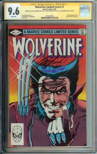 Wolverine Limited Series #1 SS CGC 9.6 Auto x3 Frank Miller Claremont Rubinstein