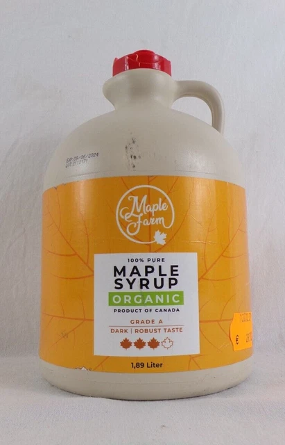 Maple Farm-Pur Sirop D'erable-Canada-1,89 L-Bouchon Casse Produit Scelle-06/2024
