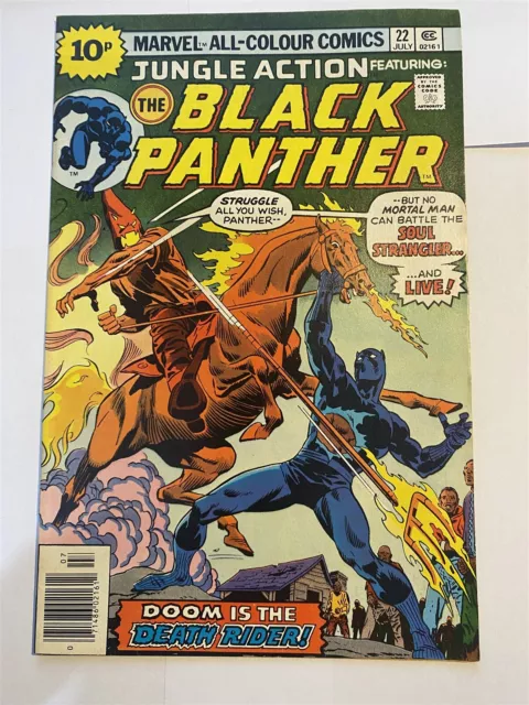 JUNGLE ACTION #22 The Black Panther vs Ku Klux Klan Marvel UK Price 1976 VF