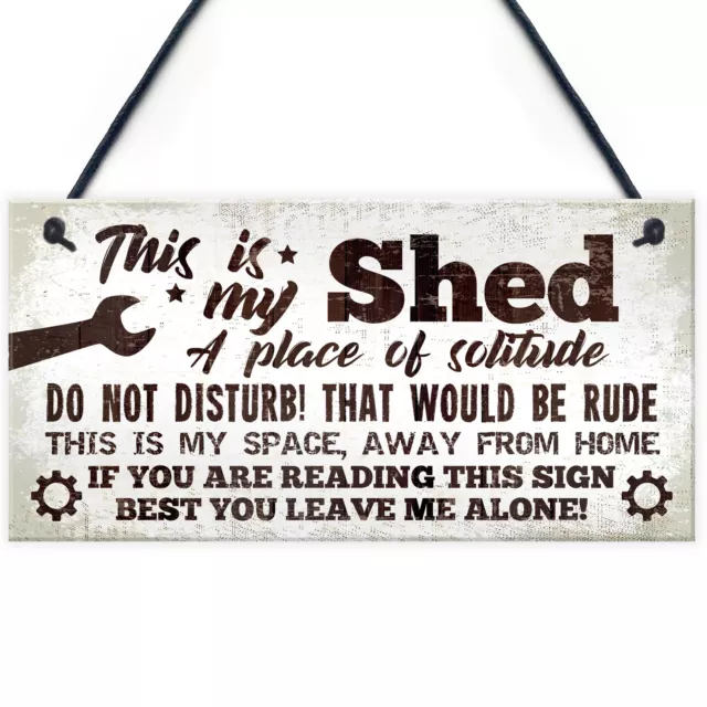 Garden Shed Garage Man Cave Sign Hanging Wall Plaque Gift For Him Dad Grandad