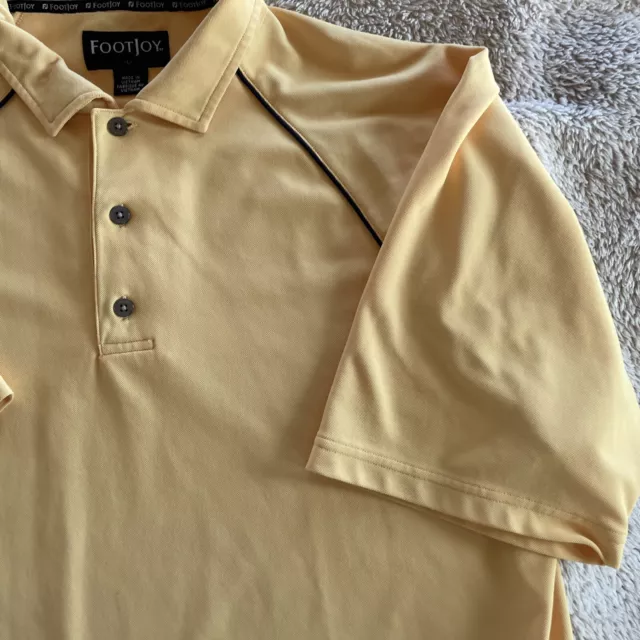 MENS FOOTJOY GOLF polo shirt Yellow and Black Size Large. Pre-owned FJ ...