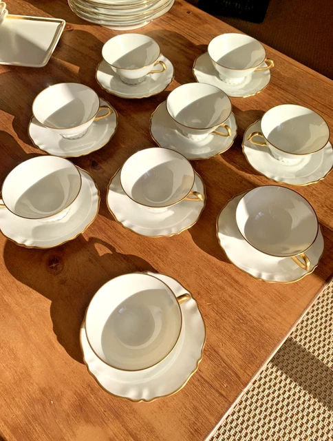 Lot De 6 Soucoupes En Porcelaine Limoges France - Décor Doré, Vintage élégant, état Correct