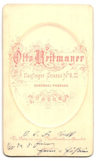 Fotografie Otto Reitmayer, München, Kaufinger-Str. 9, Bürgerlicher Herr mit Bri 2