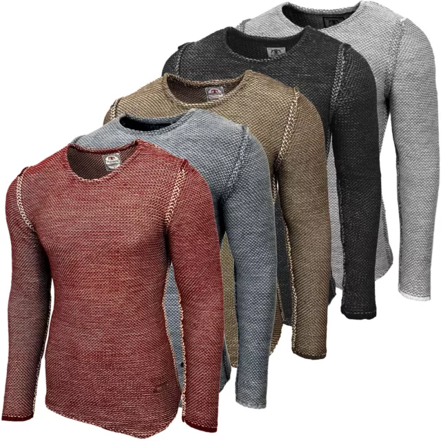 Kickdown Strickpullover Herren Winter Grobstrick Pullover Sweatshirt KD-16088