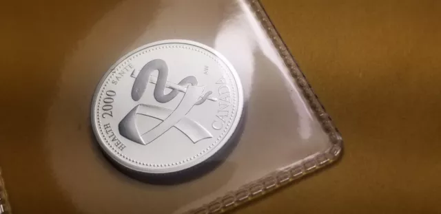 Canada 2000 Health Silver Gem Proof 25 cent Coin Millenium Series.