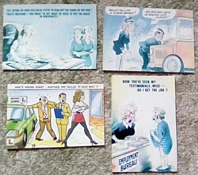 ** SAUCY BRITISH Seaside Bamforth & Co Postcards Set Of 4 Baker Bus ...