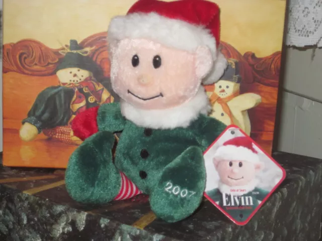 Sears Plush Beanie Charity ELVIN ELF 2007 Christmas - with  tags