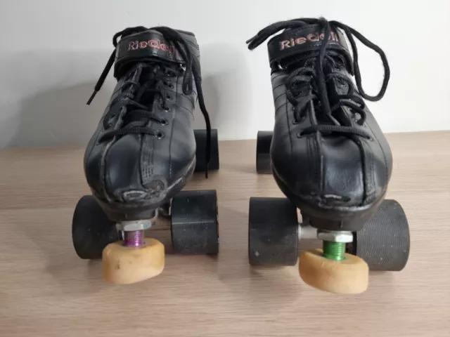 Riedell R3 Cayman Size 10 Quad Skates Sonar Wheels Black Roller Skates Derby 2