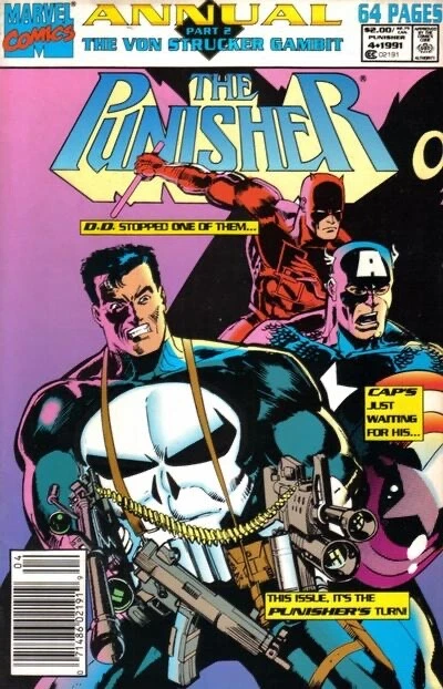 PUNISHER (Vol. 2) ANNUAL #4 VG, Giant, Newsstand Marvel Comics 1991 Stock Image