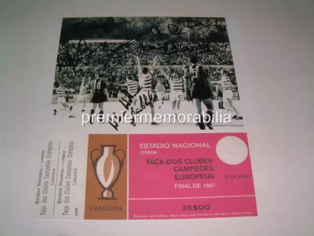 CELTIC FC 1967 EUROPEAN CUP FINAL THE LISBON LIONS SIGNED (PRINTED) x 8 PHOTO