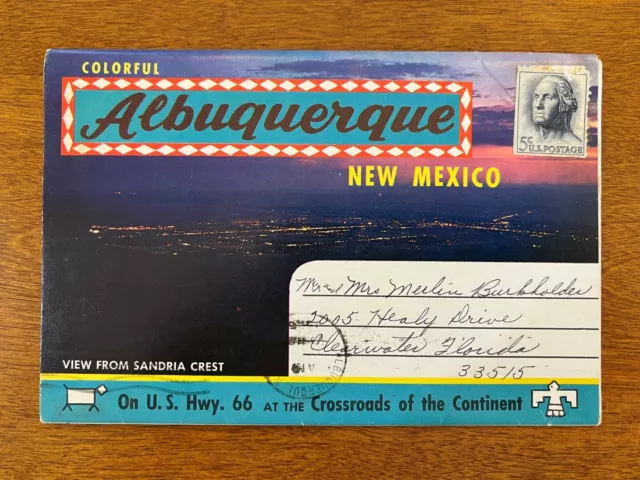 Vintage Albuquerque, New Mexico Postcard Folder 12 Views Posted 1966