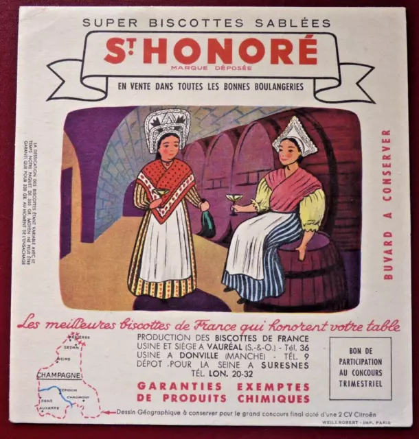 Buvard - Biscottes St Honoré - Régions - Champagne - Costume Folklore -