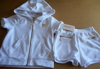 Juicy Couture 2 Pc White Terry Short Set (6)